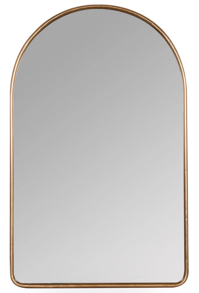 SEBASTIAN GOLD ARCHED MIRROR 24”x38”