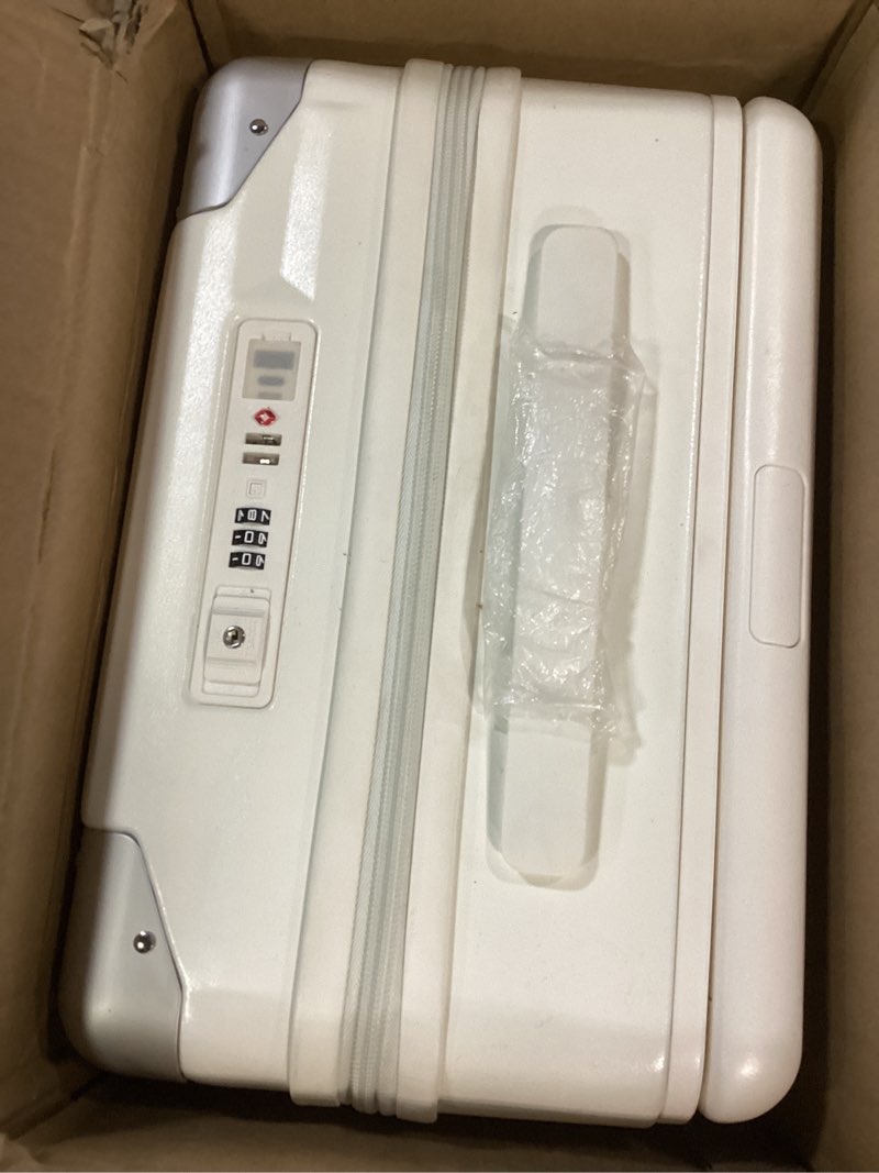 Condition photo showing Good Condition for Joyway 20 Inch Carry on Luggage with Front Pocket, PC Hardshell Carry-on Suitcase with USB Port and Cup Holder, 21.5x14.2x9 Airline Approved, Luggage with Spinner Wheels and TSA Lock (White) Carry-on-20inch White