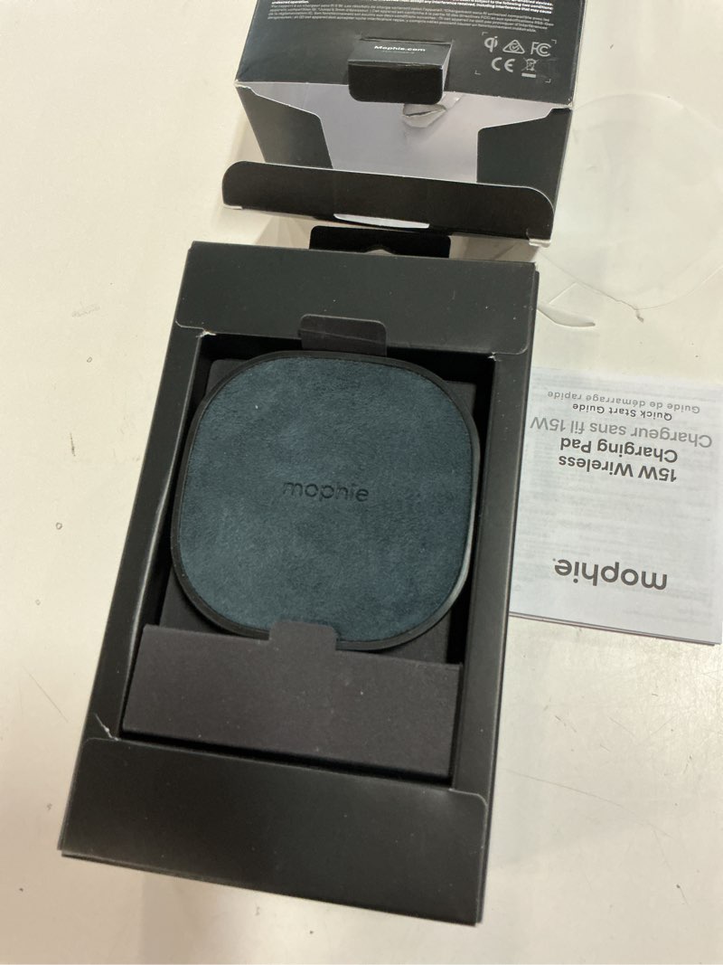 Condition photo showing Good Condition for mophie wireless charging pad 15w wireless charger with ac power adapter included - wireless charger compatible with iphone, samsung galaxy, note, pixel devices - black