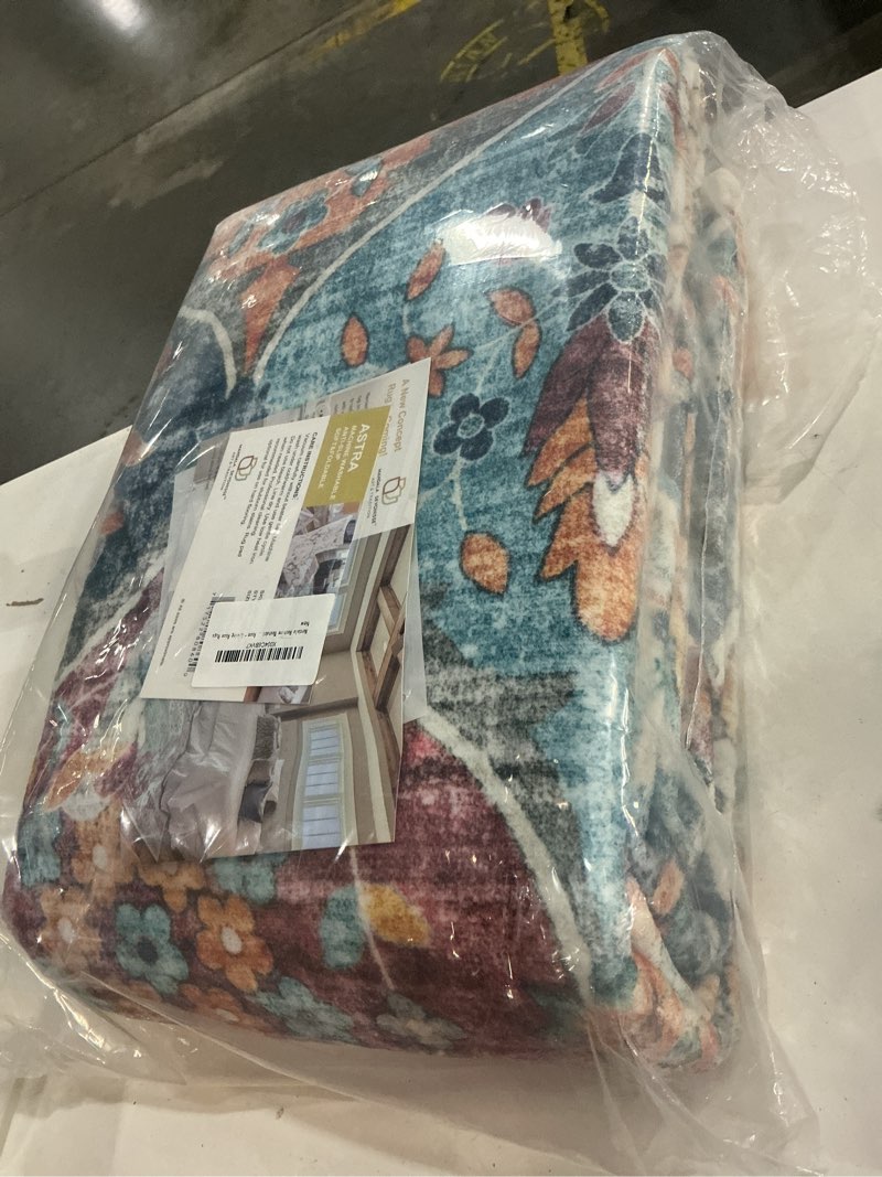 Condition photo showing New/Like New for mandala - indoor area rugs 6x9 washable, stain resistant machine washable rugs for living room, bedroom, and modern house décor - durable polyester material, colorful patterned - orange & multi orange & multi 6' x 9' (rectangular)