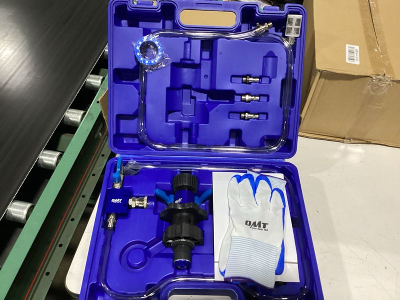 Condition photo showing New/Like New for orion motor tech coolant vacuum refill kit, cooling system vacuum fill tool with leak detector 5 round adapters 1 conical adapter, radiator coolant fill kit with dual-movement gauge for vacuum leak