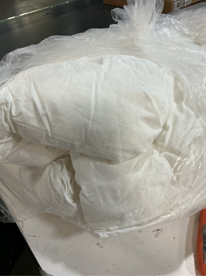 Condition photo showing As Is for premium down alternative comforter, twin, white