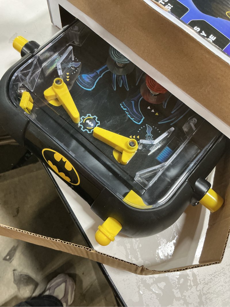 Condition photo showing Good Condition for LEXiBOOK Batman Electronic Pinball Machine, Fun Sounds and Light Effects, 5 Obstacles, Works with 3 LR14 Batteries, Black/Yellow, JG610BAT