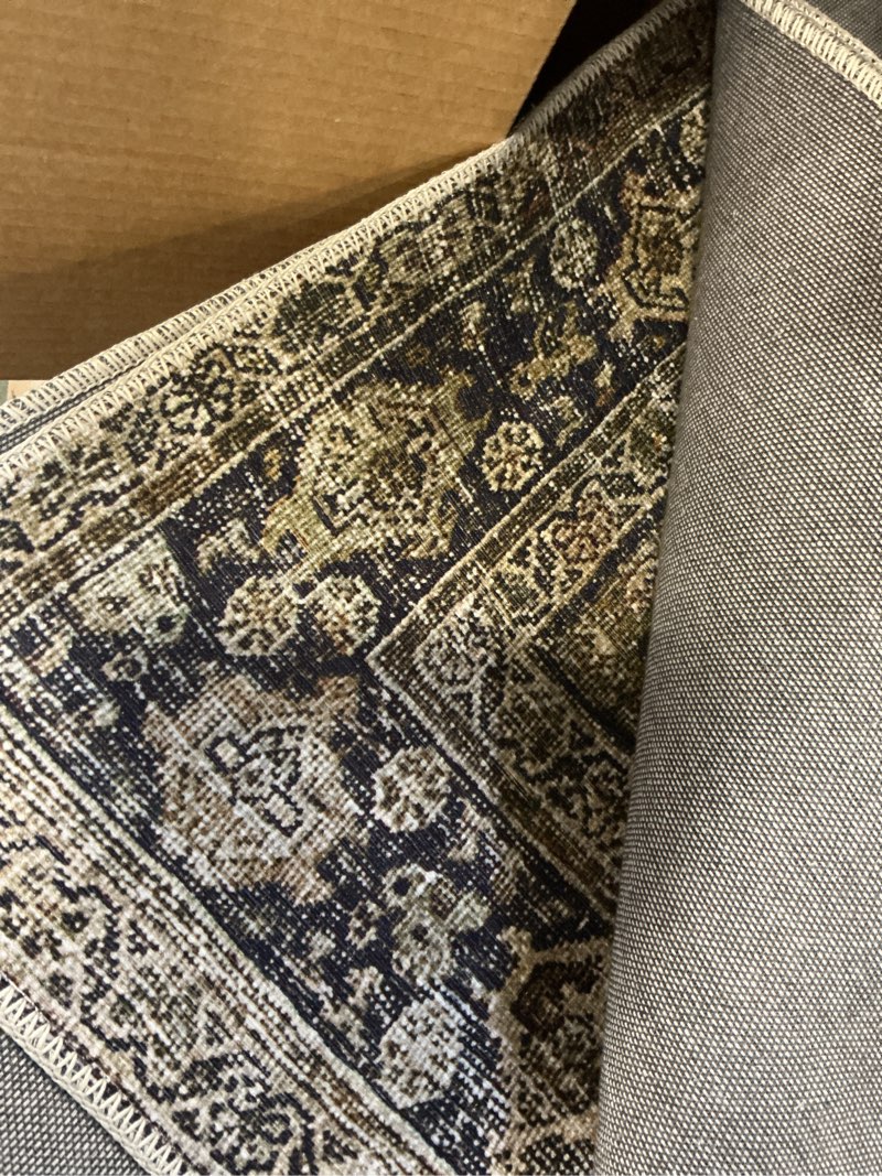 Condition photo showing Good Condition for Loloi Layla Collection, LAY-03, Olive/Charcoal, 9'-6" x 14', 13" Thick, Area Rug, Soft, Durable, Vintage Inspired, Distressed, Low Pile, Non-Shedding, Easy Clean, Printed, Living Room Rug