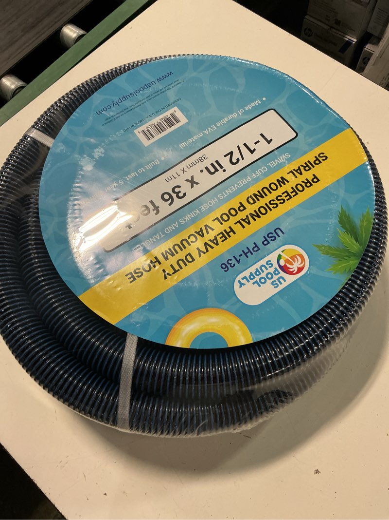 Condition photo showing New/Like New for u.s. pool supply pool vacuum hose - 1-1/2" x 36' professional heavy duty pool hose for inground, spiral wound with kink-free swivel cuff - connect to vacuum heads, skimmer, cleaner, filter pump inlet 36 foot