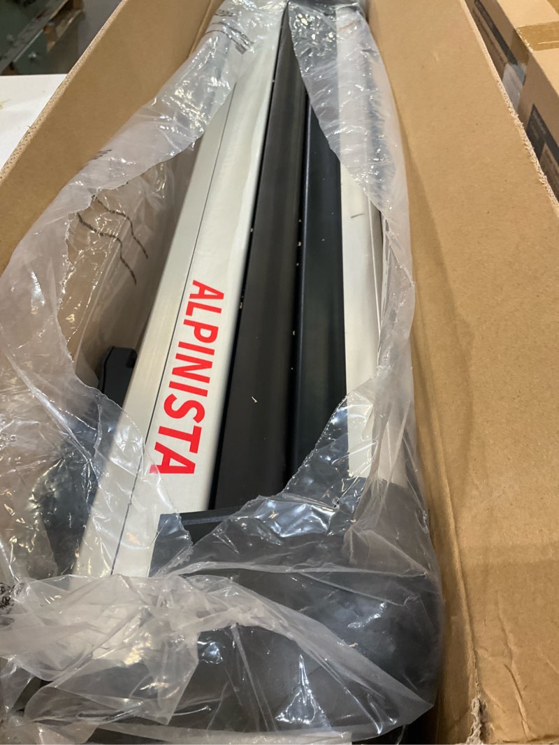 Condition photo showing Good Condition for Alpinista Ski & Snowboard Rack for Car Roof with Sliding Extension, Snowboard Roof Rack Fits 5 Ski Pairs or 4 Snowboards, Aluminum, Universal for Square/Rectangular/Aero Bars Silver