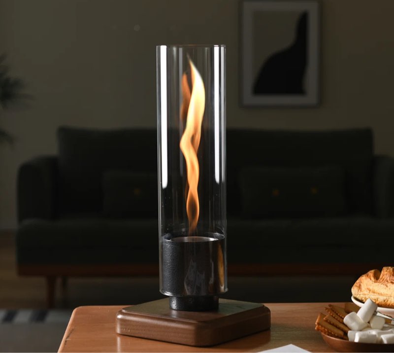Tornado Bio-ethanol Outdoor Tabletop Fireplace With Flame Guard