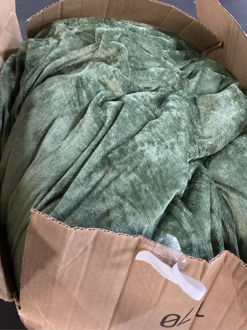 Condition photo showing Good Condition for litanika fluffy queen size comforter set olive green, 3 pieces warm sherpa fleece winter bedding set, jacquard checkered plush fuzzy blanket bed set(1 comforter, 2 pillowcases) olive green queen(90*90in)