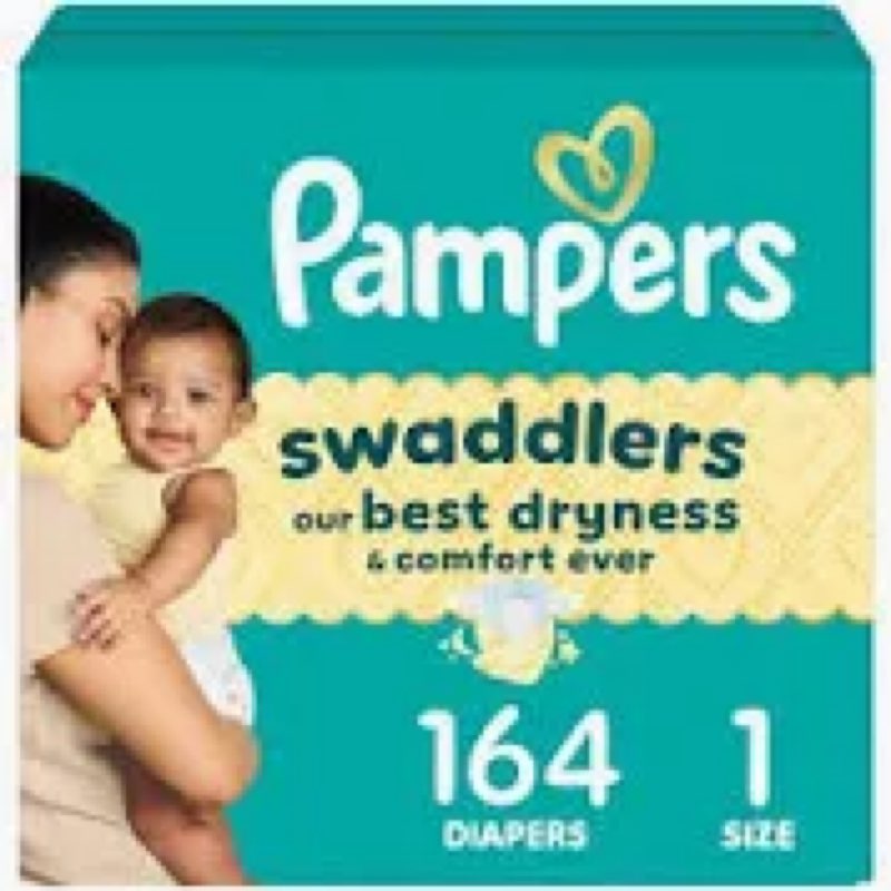 Condition photo showing Good Condition for Pampers Swaddlers Diapers, Size 1 (8-14 lbs), 198 Count, Absorbent, Keeps Baby Dry and Comfortable, 
