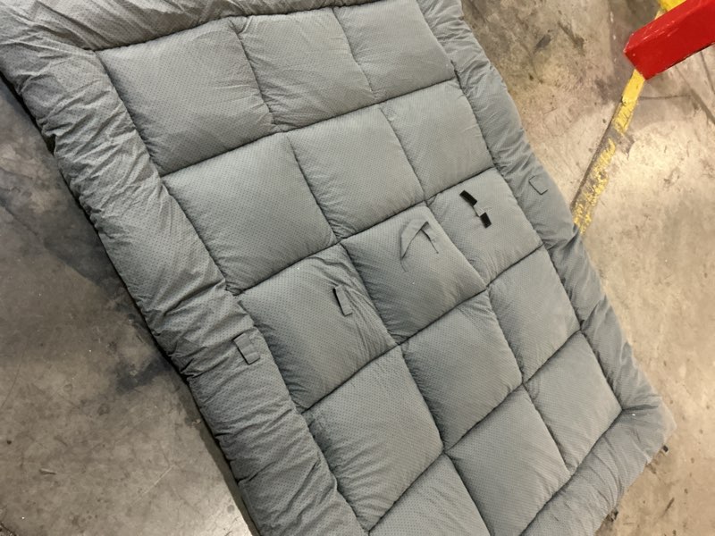 Condition photo showing As Is for japanese floor mattress futon, thick 5-layer roll up foldable mattress, comfortable foam tatami mat sleeping pad (gray, twin) grey twin