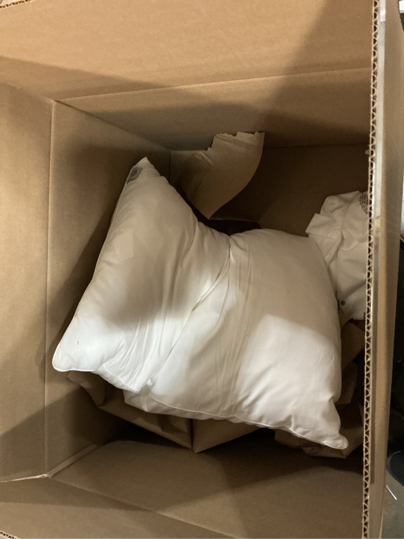 Condition photo showing As Is for ugg danielle cooling pillow standard size hypoallergenic down alternative luxury hotel bed pillow for stomach back or side sleeper with washable cover for queen full or twin, 20-inch x 28-inch, white
