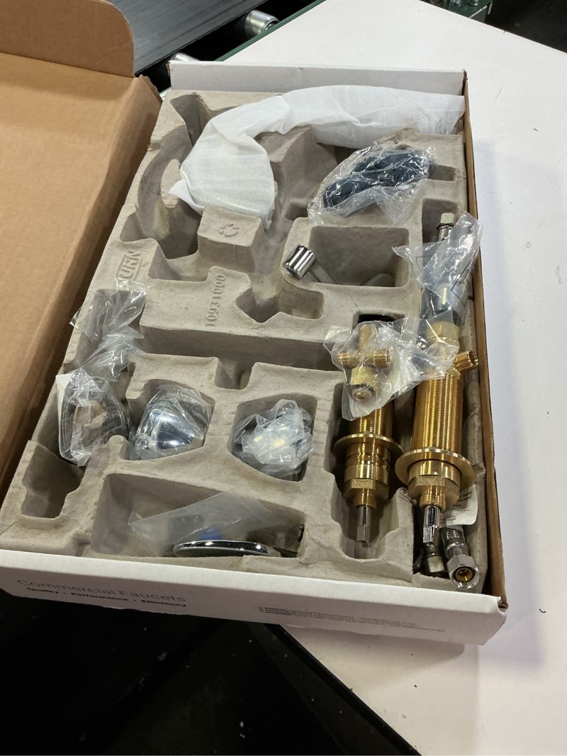 Condition photo showing Good Condition for zurn z831b4-xl aquaspec widespread gooseneck faucet, 5 3/8" spout, 2.2 gpm pressure-compensating aerator, 4" wrist blade handles, chrome