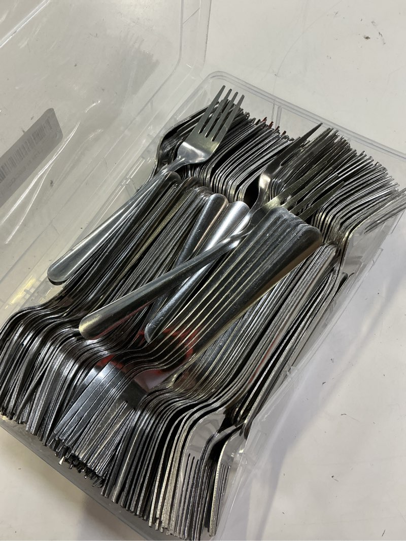 Condition photo showing Good Condition for syhood 300 pcs stainless steel dinner forks set 8 inch bulk metal forks restaurant silverware mirror polished salad dessert utensils for home hotel kitchen event supplies