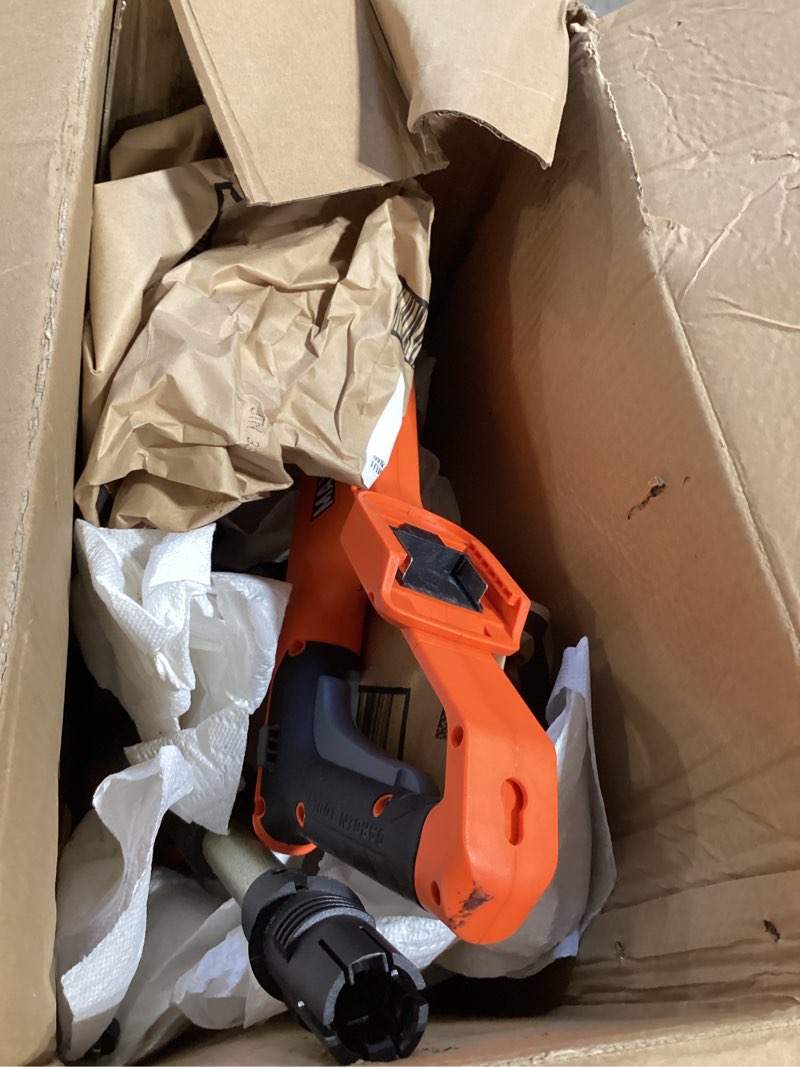 Condition photo showing As Is for black+decker 20v max weed eater, edger and sweeper combo, ph hard surface leaf blower, 10 in. (lcc222) 20v kit w/ 2 batteries