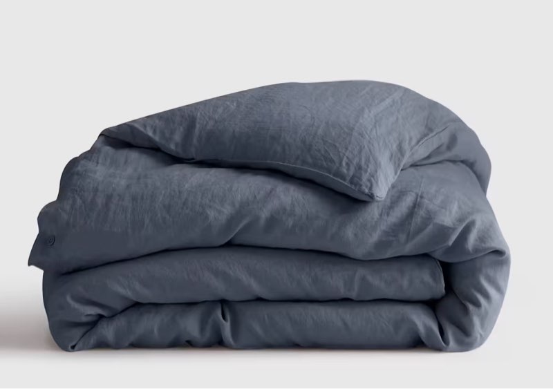 european linen duvet cover, king, nightfall blue