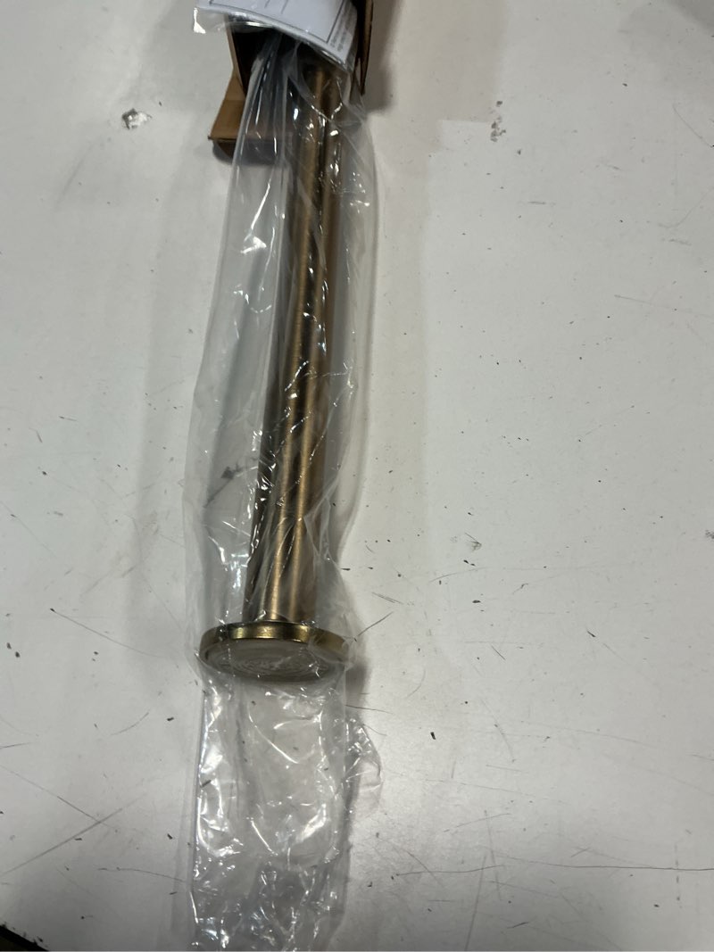 Condition photo showing As Is for ivilon tension curtain rod - spring tension rod for windows or shower, 24 to 36 inch. warm gold 24" to 36" warm gold