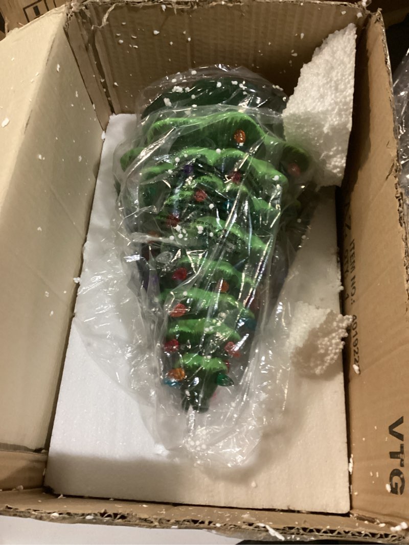 Condition photo showing Good Condition for RAZ Imports Happy Hollydays 13" Vintage Lighted Tree