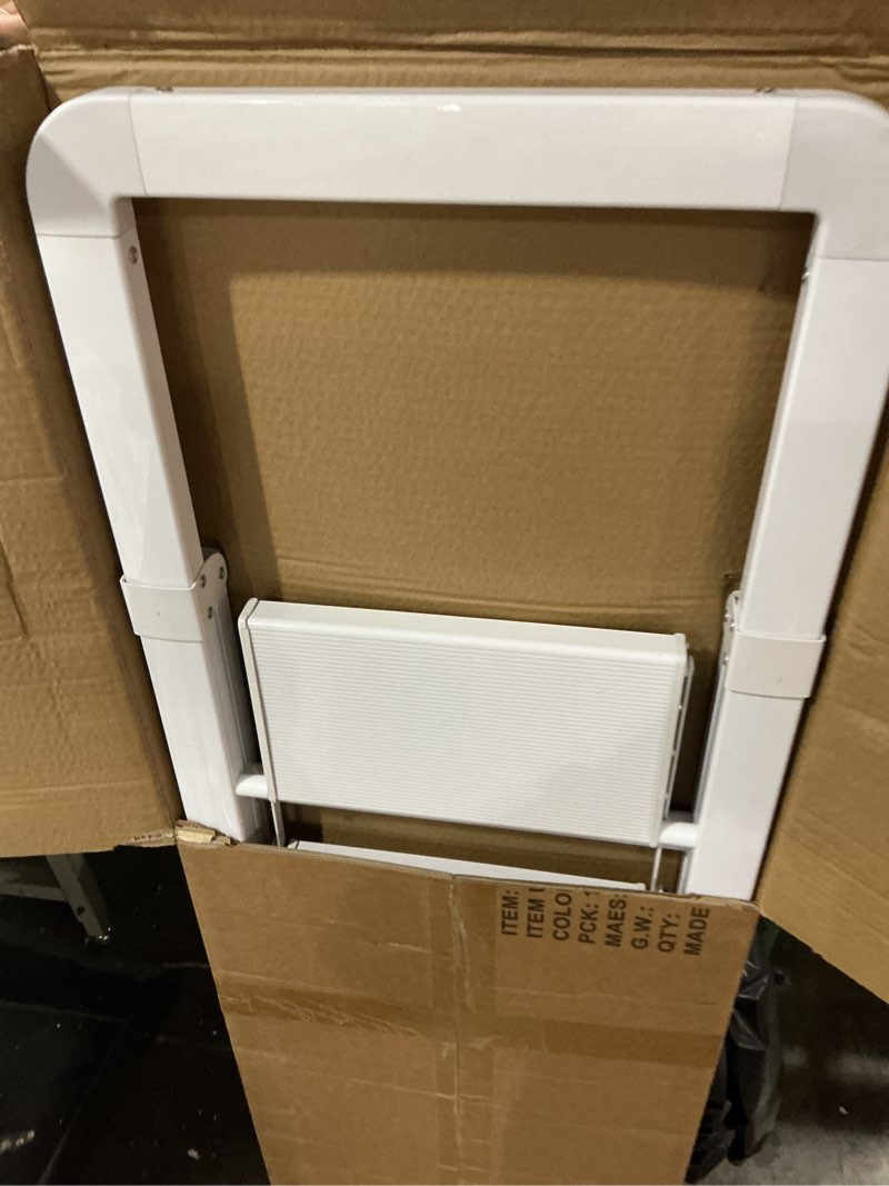 Condition photo showing New/Like New for step ladder folding 4-step white finish aluminum foldable step ladders,anti-slip for home & kitchen office 330 lbs white finish 4 step-standard