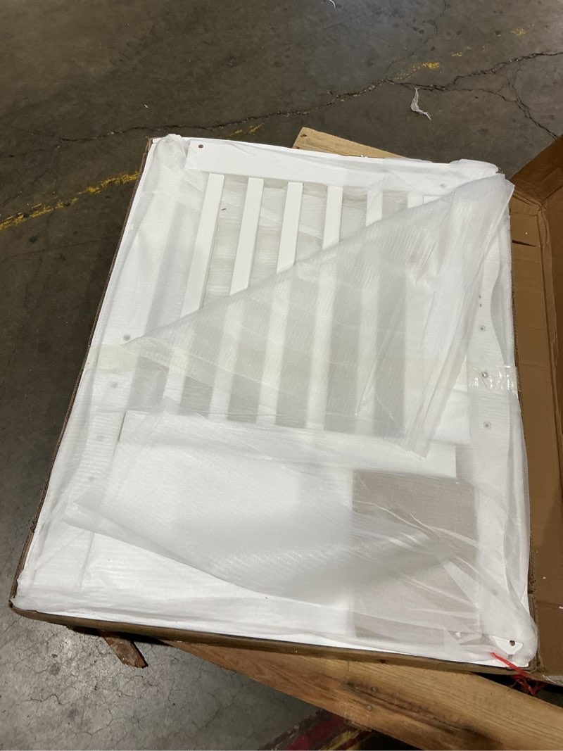 Condition photo showing Good Condition for dream on me aden 4-in-1 convertible mini baby crib, greenguard gold & bsa certified, sustainable pinewood, non-toxic finish, 3 mattress heights, converts to mini day & twin-size bed - white