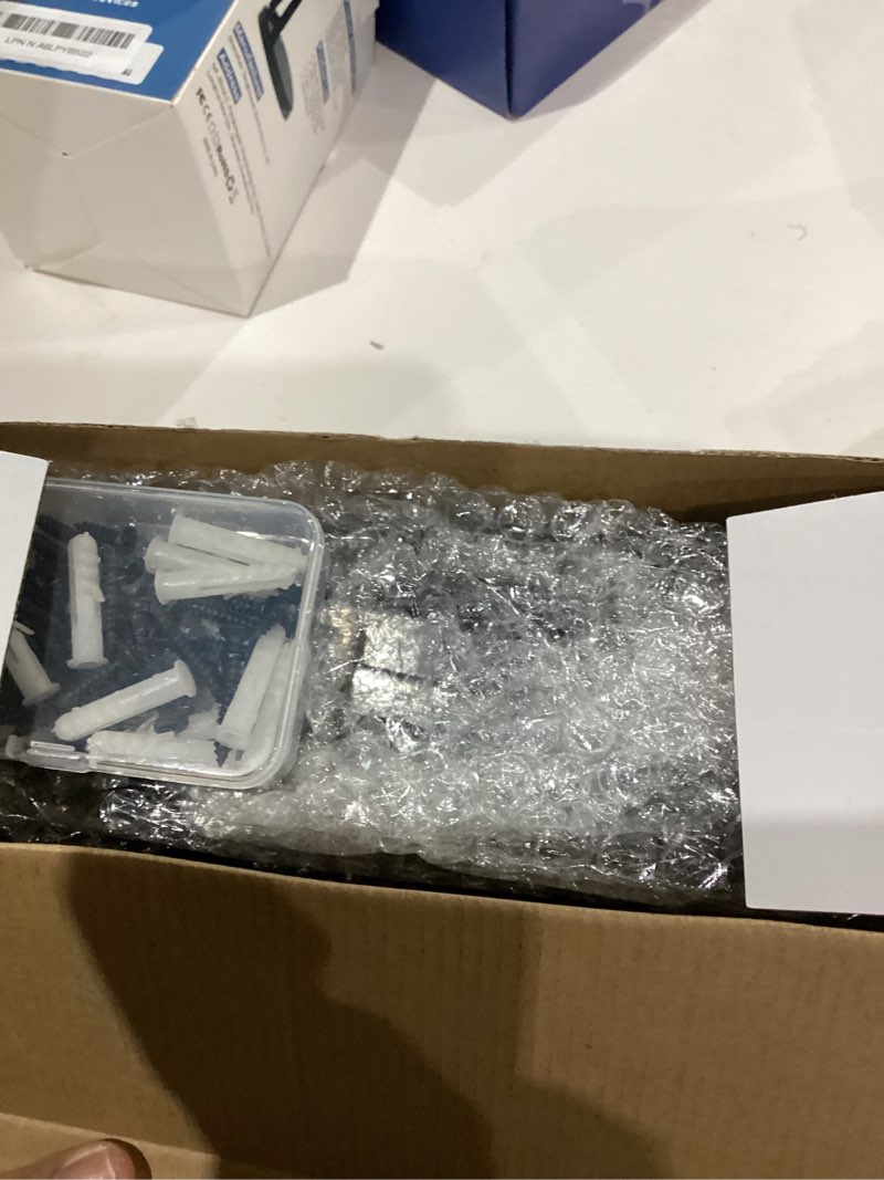 Condition photo showing As Is for Shimeyao 8 Pack 8 Inch Decorative Shelf Bracket Heavy Duty Wall Mounted Floating Bracket Metal Iron L Shape Black Shelf Support for Bookshelf Home Kitchen Warehouse Farm DIY Open Shelving 8 8 Inch