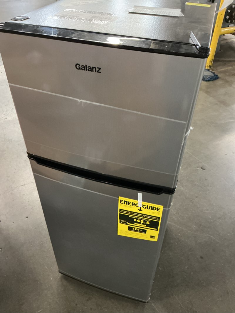 Condition photo showing Good Condition for galanz 4.6 cu ft stainless steel mini fridge with freezer—compact, energy-efficient refrigerator ideal for dorms, offices, and small spaces.