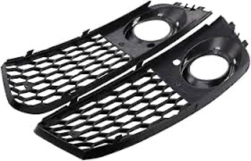 motoku glossy front bumper fog light lamp mesh grill grille for a4 b8 2008 2009 2010 2011 2012