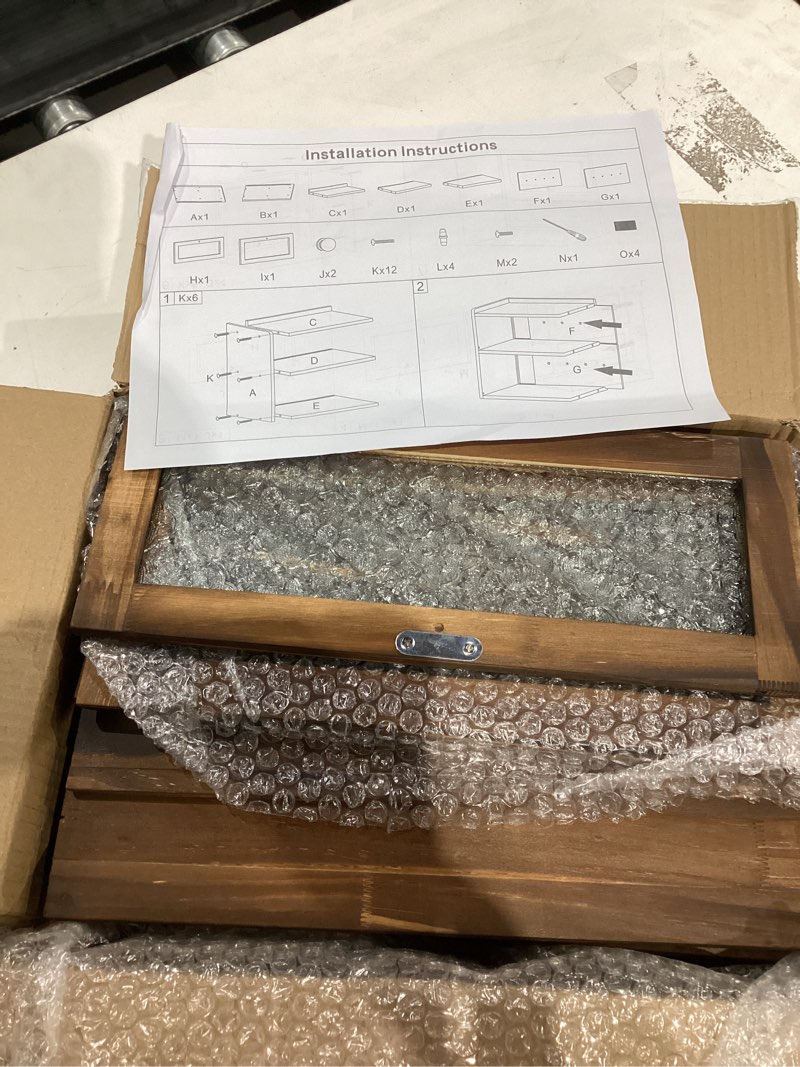 Condition photo showing New/Like New for Thyle Vintage Bread Box for Kitchen Countertop Retro Wooden Bread Storage Box 2 Layer Breadbox Holder Large Capacity Storage Container Bin for Kitchen(Brown,14.4 x 13.4 x 9.4 Inches,Rectangle) Brown 14.4 x 13.4 x 9.4 Inches Rectangle