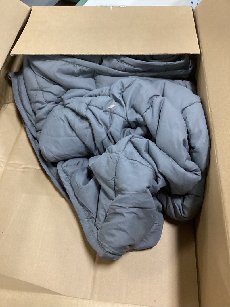 Condition photo showing As Is for Weighted Blanket for Adults - 15lbs 48"x72" Cooling Heavy Blanket for 110-130lbs with Premium Glass Beads - Soft Thick Big Blankets for All-Season Sleeping Comfort Breathable 48” x 72” 15lbs Gray