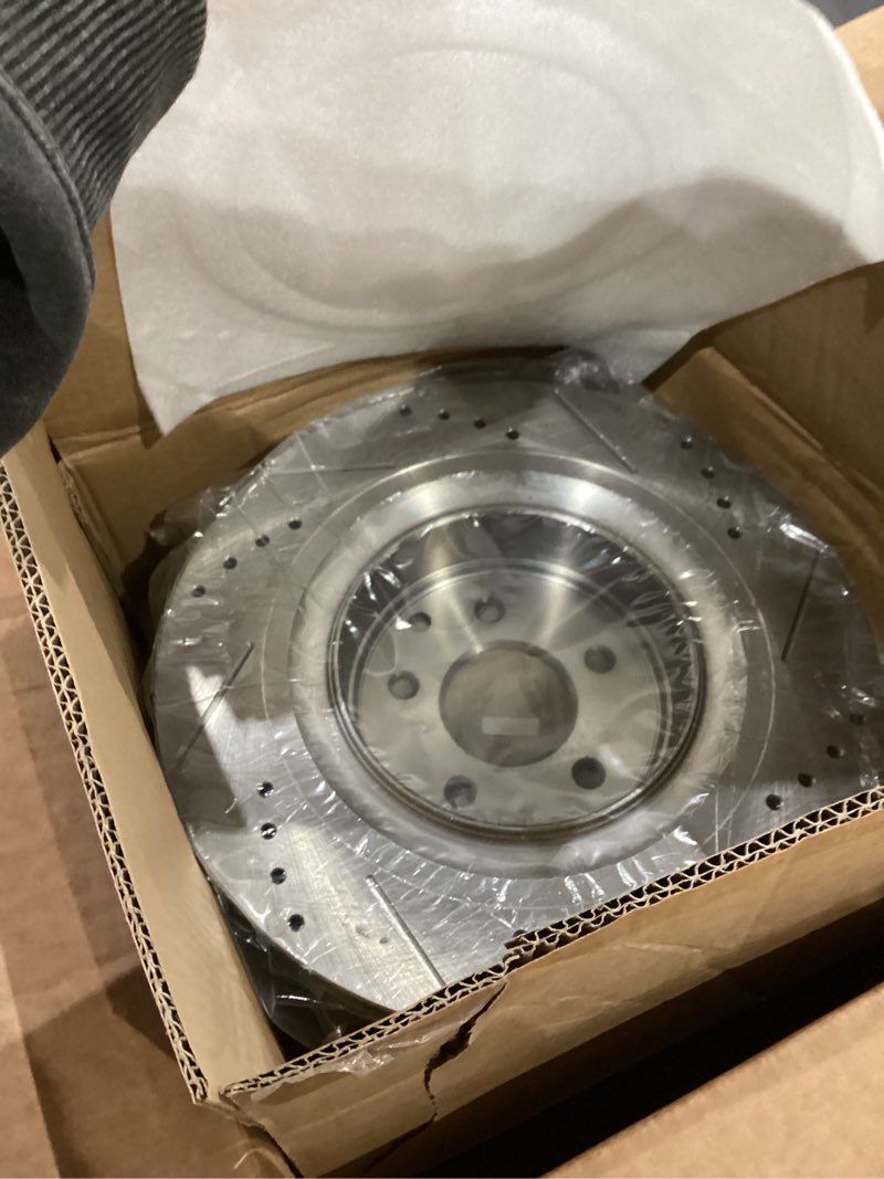 Condition photo showing As Is for similar to not exact only 2 front and rear drilled & slotted brake rotors and ceramic brake pads brake kit replacement for hyundai sonata kia optima 2011 2012 2013 2014 2015t