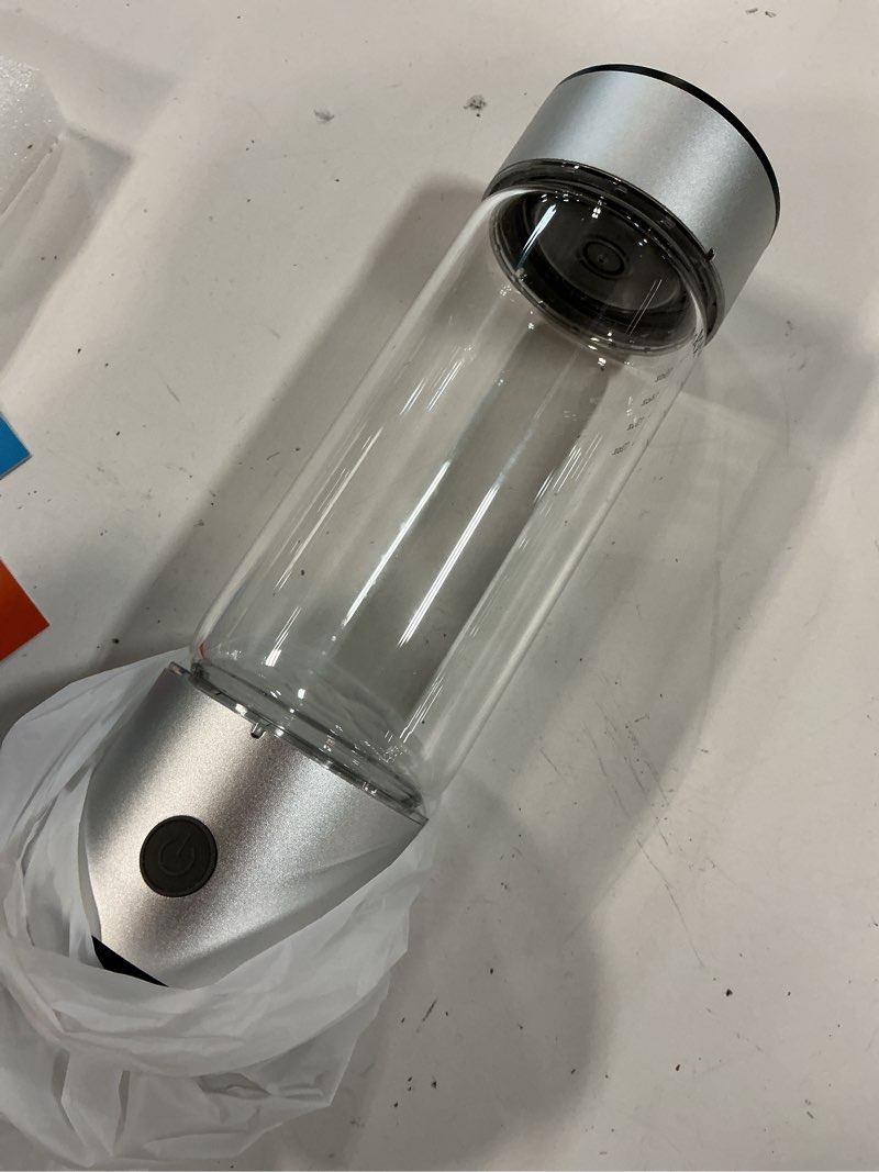 Condition photo showing Good Condition for hydrogen water bottle, 2200ppb in 3 mins hydrogen water generator, spe pem technology, 14oz portable hydro water machine for home, travel, gym | best health gift for family & friends silver