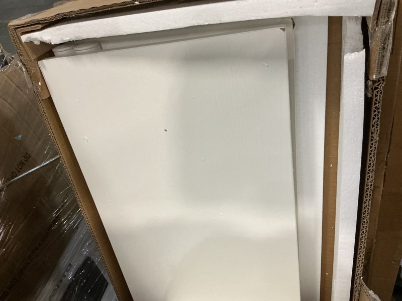 Condition photo showing As Is for 2 Packs Closet Rack with Hanging Rod, 47.2in Wall Mounted Clothes Rack with Top Shelf, Walk in Clothing System, Heavy Duty Shelf Hanging Rod for Laundry Room, Closet Storage, Garage White 2 packs