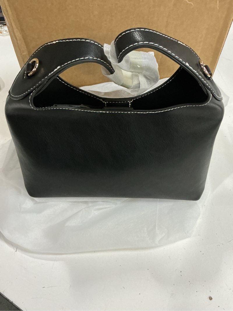 Condition photo showing New/Like New for small hobo bags for women cherry shoulder bag purse faux leather tote handbag trendy chain crossbody bag black