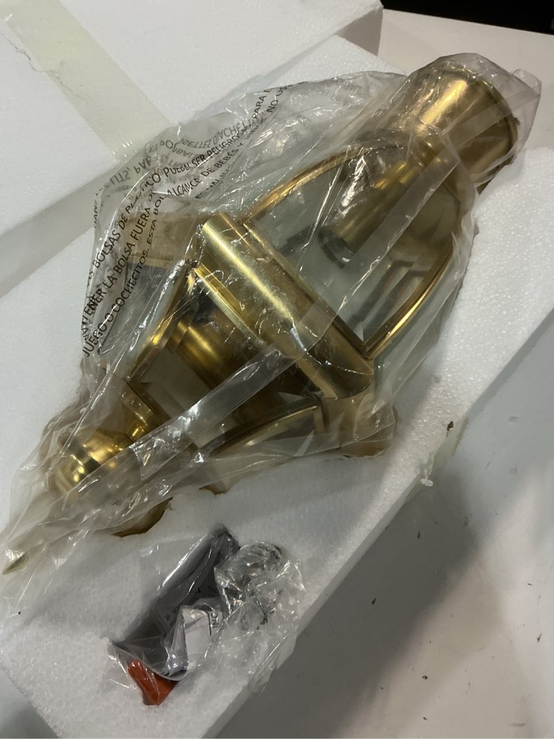 Condition photo showing Good Condition for livex lighting 2153-02 outdoor post with clear beveled glass shades, polished brass light_fixture