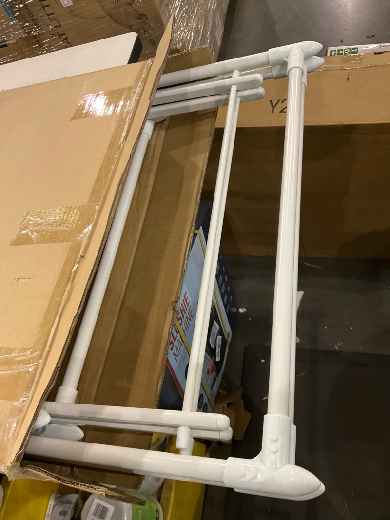 Condition photo showing Good Condition for Amazon Basics Foldable 2-Wing Metal Clothes Drying Rack, 61x23.6x39.3 inches, White