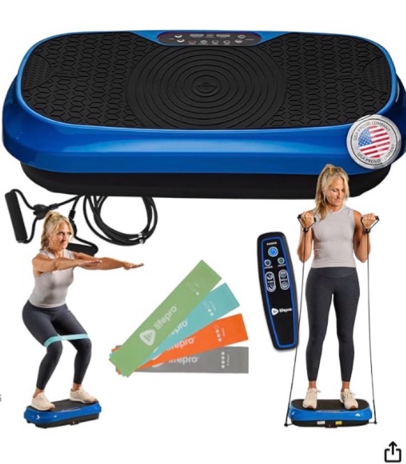 Lifepro Vibration Plate Exercise Machine with Waist-Level Handlebar & Magnetic Acupoints - Powerful 