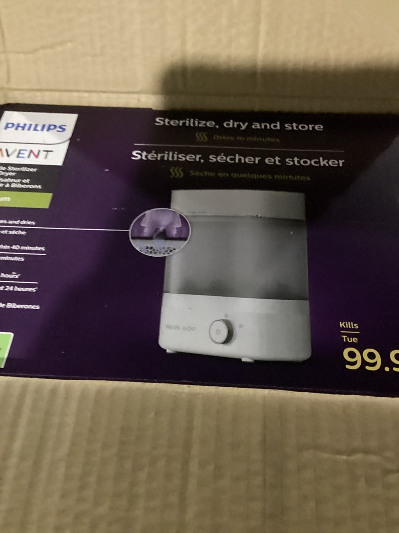 Condition photo showing New/Like New for Philips Avent Baby Bottle Sterilizer and Dryer Premium, Removes 99,9% of Bacteria, Chemicals Free, Capacity 6 Bottles/Teats/Accessories, Modular Space Saving Design, Model SCF293 Electric Sterilizer With dryer