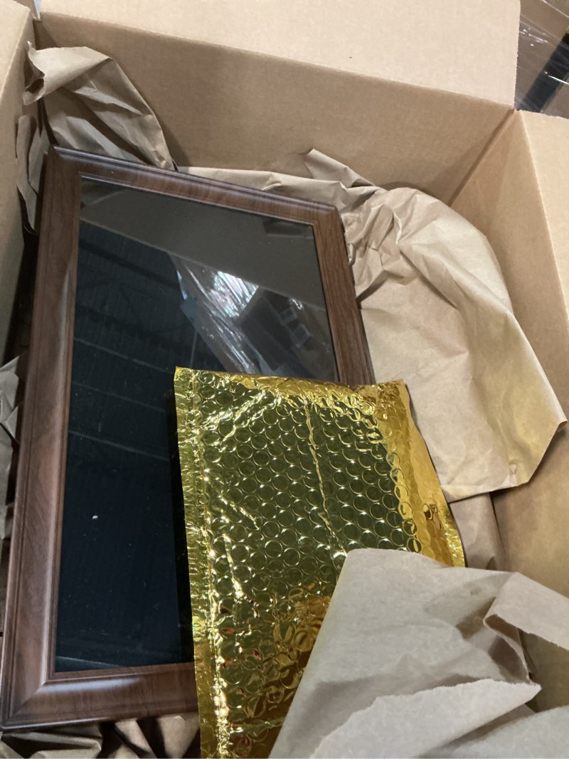 Condition photo showing Good Condition for 64gb 15.6" frameo digital picture frame wifi, large electronic photo frames wood 1920 x 1080 ips fhd touch screen, send photos from your phone from anywhere, best gifts for family and friends 15.6 inch brown wood