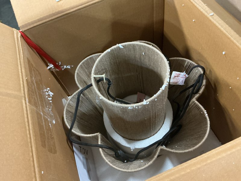 Condition photo showing As Is for tov furniture corrine natural jute table lamp
