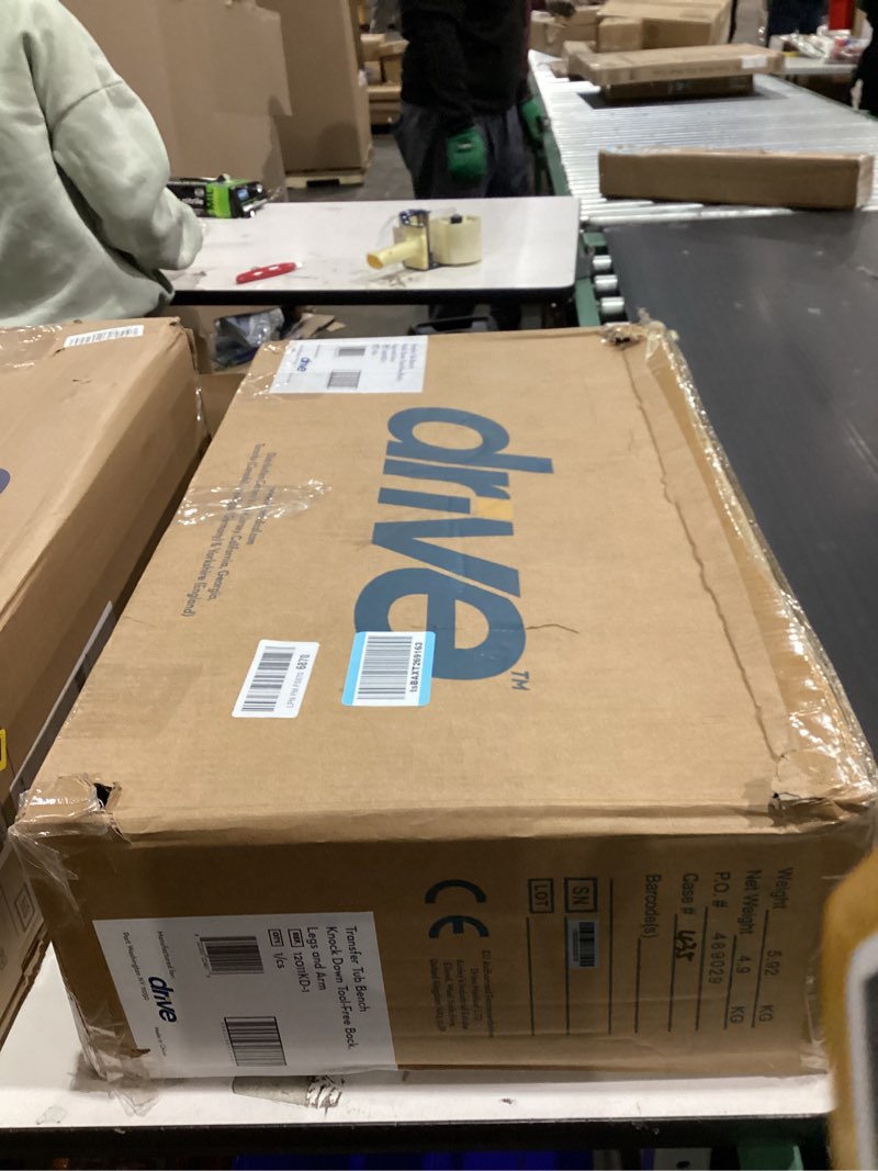 Condition photo showing New/Like New for Drive Medical Tub Transfer Bench for Bathtub - Safer, Independent Bathing Aid - Height Adjustable Bench - Sturdy Aluminum Construction - Comfortable Backrest Support - 350 Lb Capacity Transfer Bench Standard