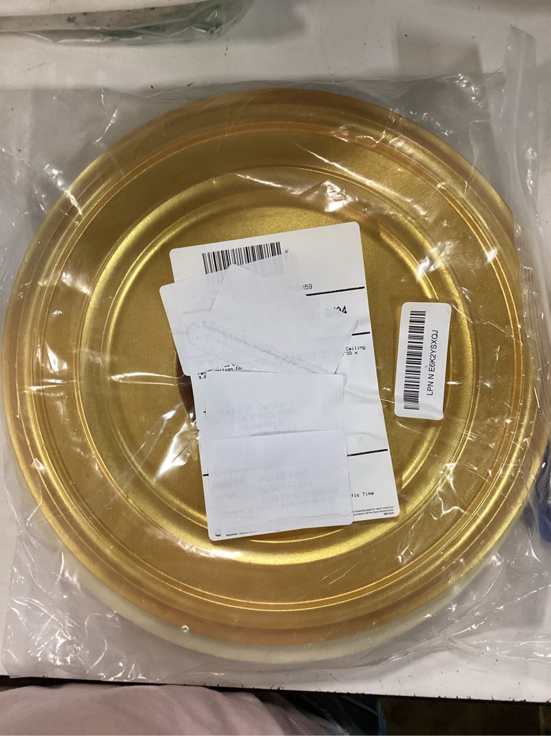 Condition photo showing New/Like New for crapyt 2 pcs ceiling medallion large ceiling medallion ceiling fan medallion for light fixtures and ceiling fans 12.2"od x 3.86"id gold