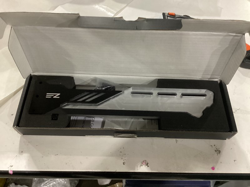 Condition photo showing New/Like New for EZDIY-FAB PCIe 4.0 GPU Mount Bracket with ARGB LED Module, Multi-Angle Adjustment with All White Riser Cable, Compatible to RTX4090, 4080, 4070ti - White