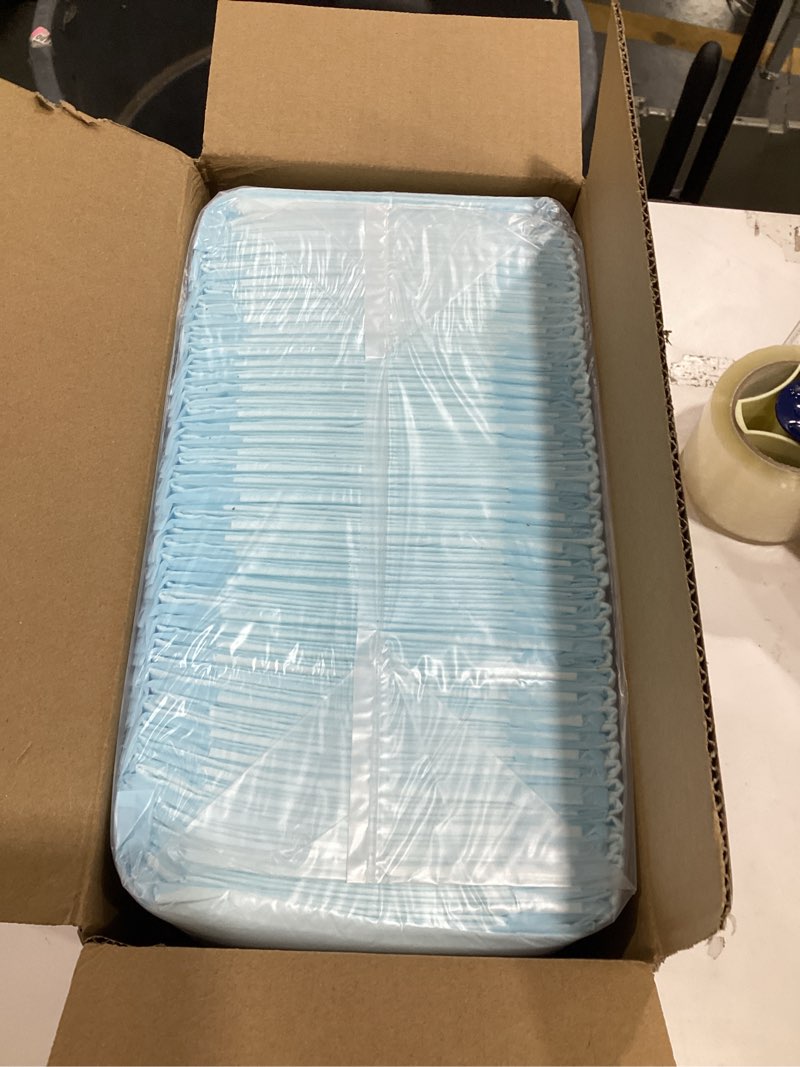 Condition photo showing Good Condition for amazon basics dog and puppy pee pads, 5-layer leak-proof super absorbent, quick-dry surface, potty training, regular (22x22"), 100 count, blue & white