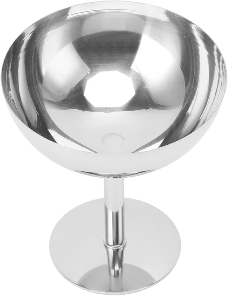 (pack of 4) ice cream bowl, 304 stainless steel champagne goblet stable cup with wide bottom ice cream goblet cup serving dessert dish bowls for party family bar cafe hotel restaurant