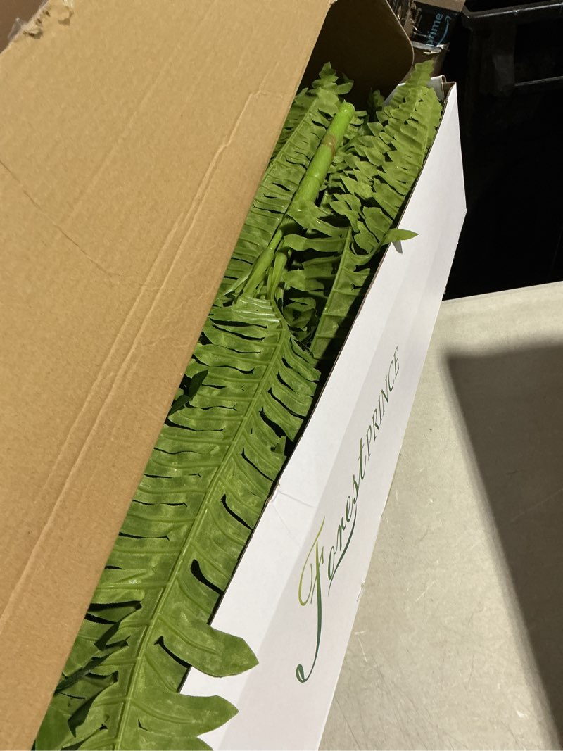 Condition photo showing Good Condition for 42" artificial boston fern large bush plants, 2 bundles of fake ferns with 65 fronds for outdoors home decor 42" 2 pcs