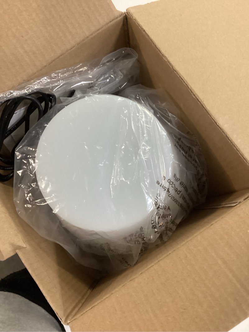 Condition photo showing Good Condition for Outdoor Battery Operated Table Lamp Waterproof, 4000mAh Cordless Rechargeable, Touch Dimmable Desk Lamp, LED Night Light for Patio Camping Restaurant Home, H9.6in, Wood Grain Wood Grain 9.6in