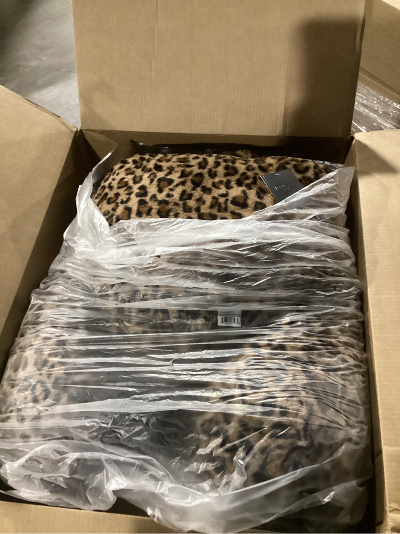 Condition photo showing Good Condition for juicy couture faux fur leopard backrest pillow - 30"x17" supportive bed rest pillow for reading, gaming, or relaxing