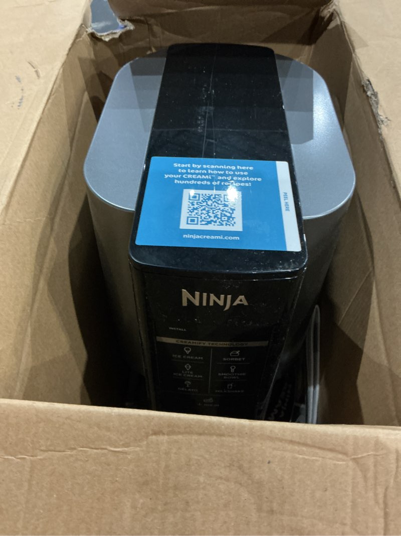 Condition photo showing Good Condition for ninja nc301 creami ice cream maker, for gelato, mix-ins, milkshakes, sorbet, smoothie bowls & more, 7 one-touch programs, with (2) pint containers & lids, compact size, perfect for kids, silver