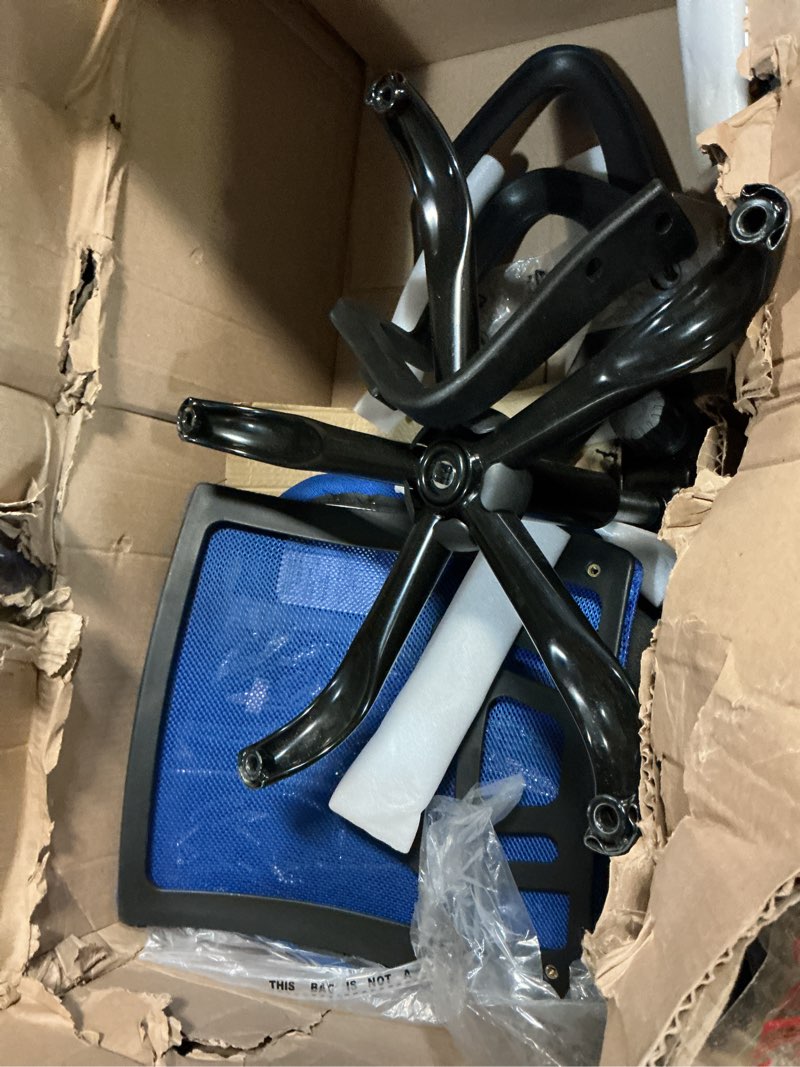 Condition photo showing As Is for office chair ergonomic cheap desk chair mesh computer chair lumbar support modern executive adjustable stool rolling swivel chair for back pain (blue)