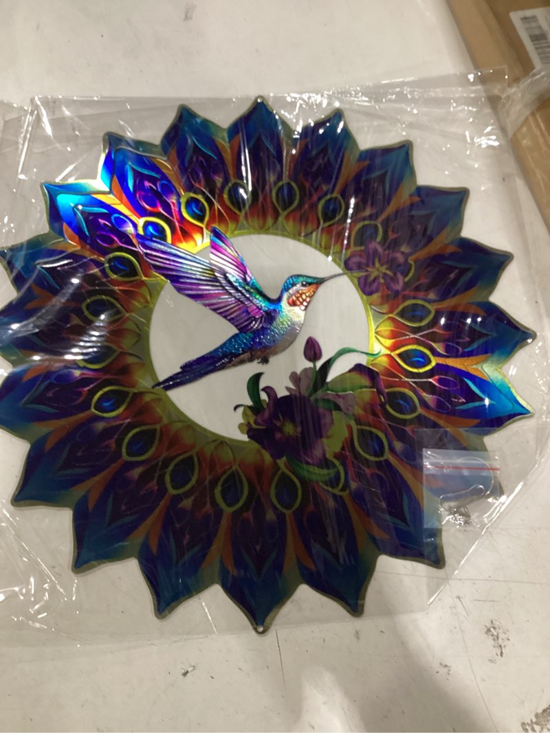 Condition photo showing New/Like New for hummingbird wind spinner,hanging wind spinners outdoor for garden decoration?15.7 inch 3d stainless steel wind sculpture for indoor/outdoor decor 16 inch blue hummingbird-large