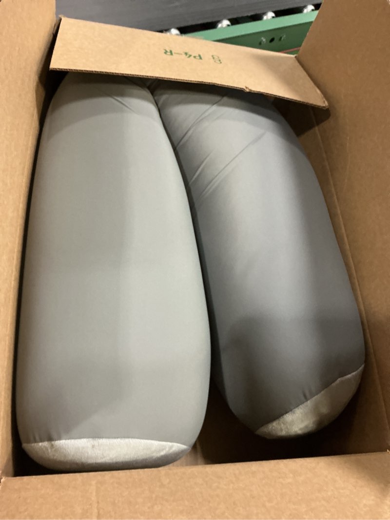 Condition photo showing Good Condition for Deluxe Comfort Microbead Body Pillow (47" x 7") – Mooshi Squishy Soft – Prenatal Pregnancy Pillow – Full-Body Side Sleeper – Body Pillow, Grey Grey Pillow